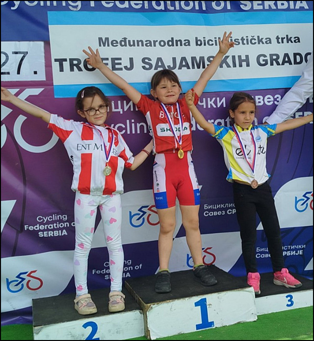 Nove medalje biciklista Borca 1 Sonja Savic U9 pobednica Kupa Srbije Celarevo 2026