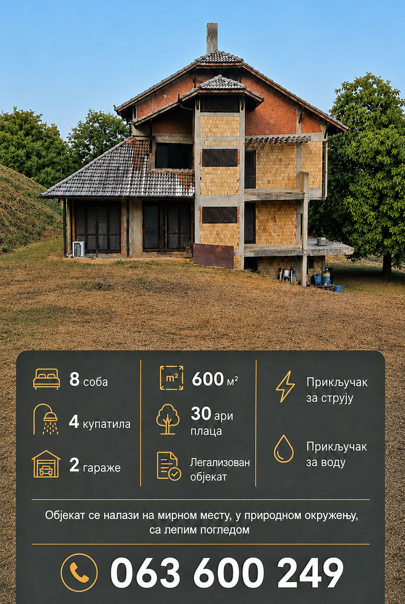 На продају недовршен објекат у Атеници 10 4st