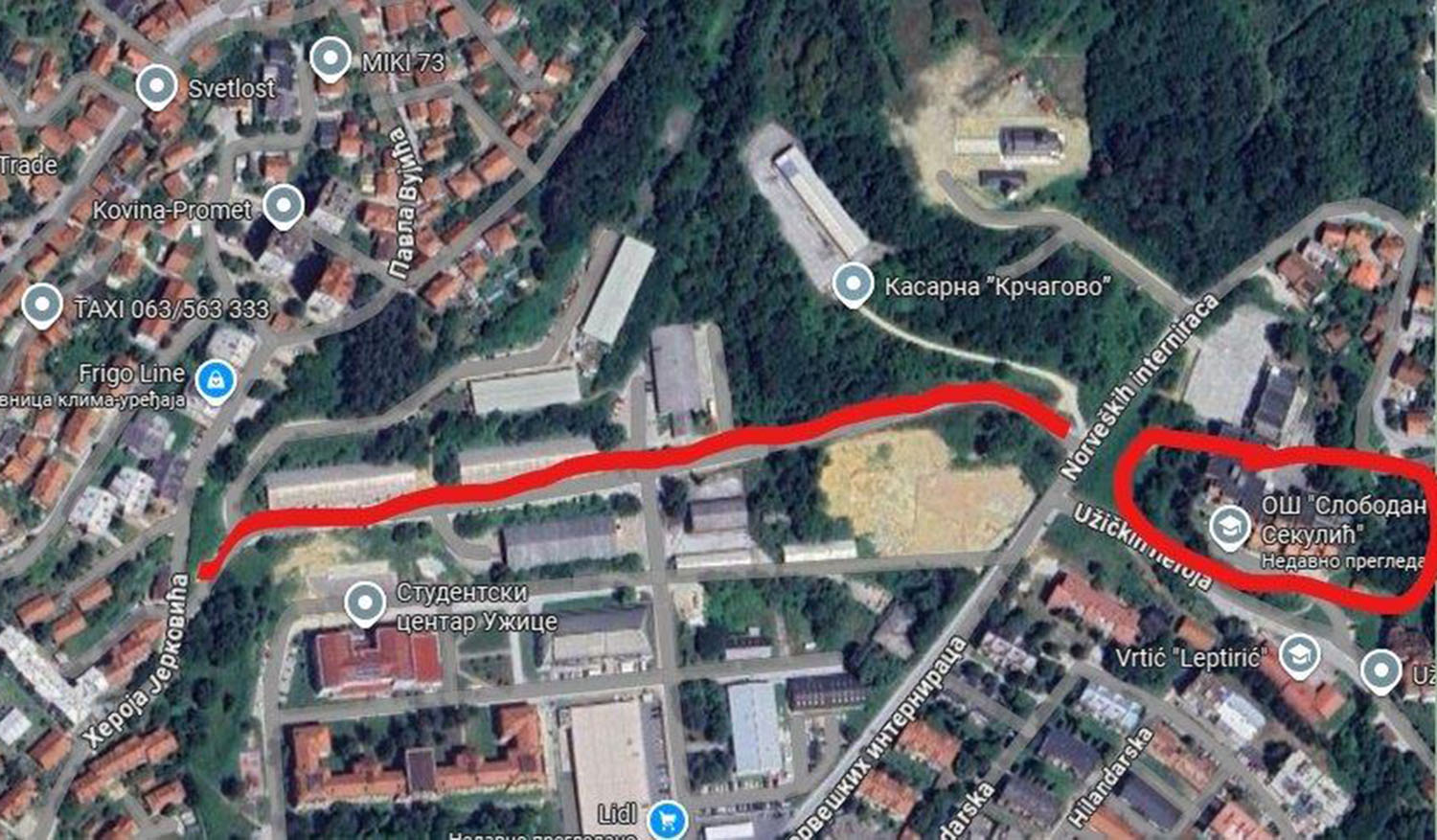 Mapa puta Foto SSP Uzice