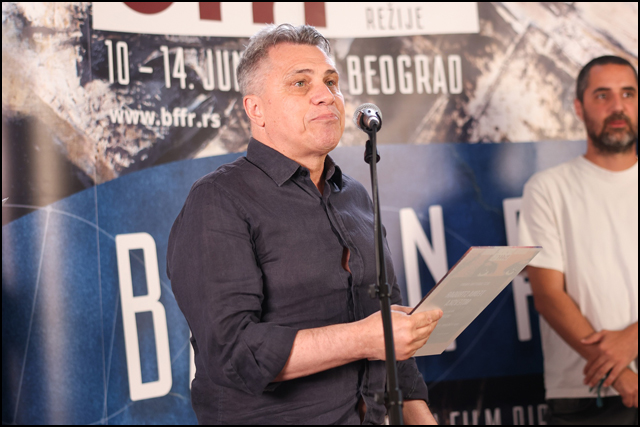 Svečanom ceremonijom dodele nagrada zatvoren 2. Balkanski festival filmske režije 3 Nikola Tupanceski ambasador Severne Makedonije u Beogradu foto Andrija Popovic