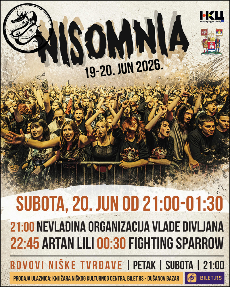 Sve je spremno za Nisomniju 2026: Poznata zvanična satnica 3 Poster INST Post Satnica Subota