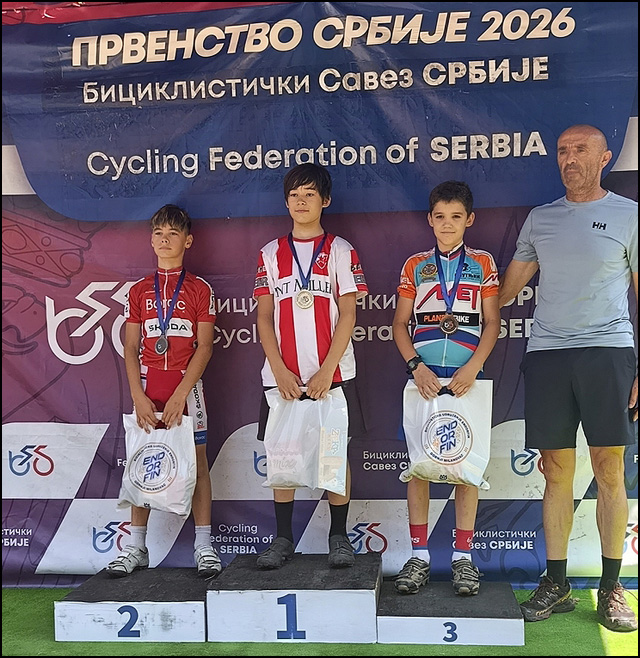 12 medalja za bicikliste Borca 4 Prvenstvo Srbije MTB 2026 U13