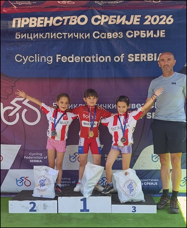 12 medalja za bicikliste Borca 1 Prvenstvo Srbije MTB 2026 WU9