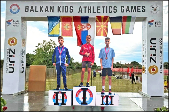 Uspeh mladih atletičara „ČAAK“- a na prvim „BALKAN KIDS ATHLETICS GAMES“ 4 Vladimir Manjevic 2. mesto u trci na 600 metara